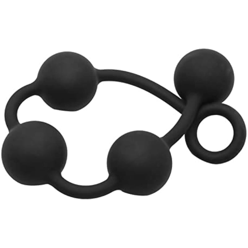 1PC Big Silicone Anal Plug Anal Beads Unisex Butt Plug Expander Toys with 4 Balls (L)