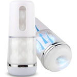 Male Masturbator, Sex Toy for Men Clear Pocket Pussy Vagina Texture, Transparent Manual Squeezable Sucking?6.5in Depth, Realistic Soft Fleshy Texture, Penis Training Masturbator (White)