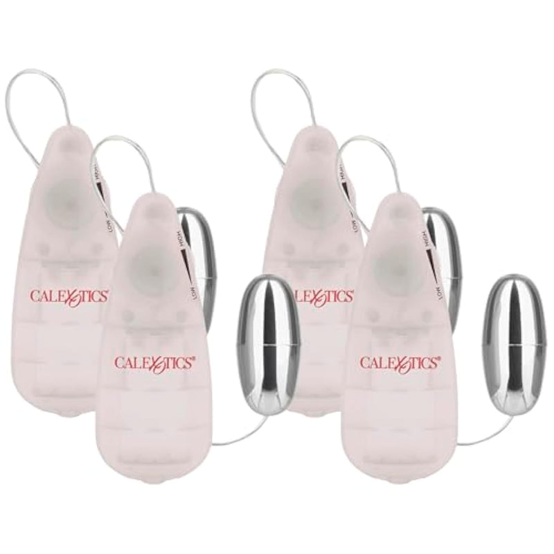 California Exotic Novelties Slim Teardrop Bullet, Silver (Pack Of 4)