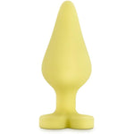 Naughty Candy Heart - Smooth Satin Silicone Heart Shaped Bottom Anal Butt Plug Sex Toy For Men And Women - Yellow