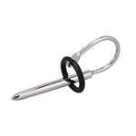 Smooth Urethral Sounds Catheter Plug Metal Urethral Rod With Silicone Penis Cock Rings(021)