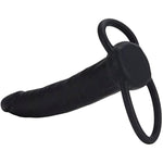 Calexotics Silicone Love Rider Dual Penetrator Strap On Dildo, Black, Se-1515-20-3