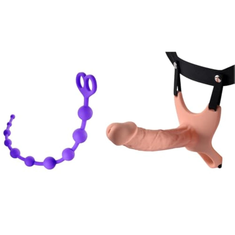 Hollow Strap-On System + Silicone Anal Beads