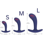 Butt Plugs Kits Adult Silicone Anal Plug 3 Pcs Beginners Male Female Sex Toys Training Set (Deep Blue)