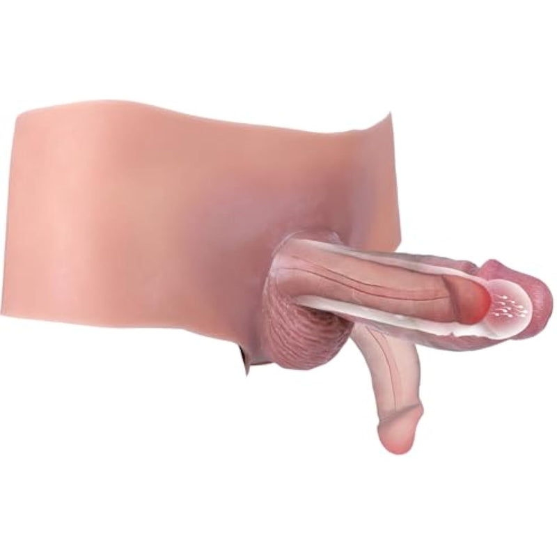Realistic Penis Sleeve Cock Sleve Enlarger, Strap-On Dildo Harness, Silicone Wearable Dildo Panties, Male Hollow Strap On,Enhancement Adult Sex Toys - Pumps & Enlargers For Men Couples