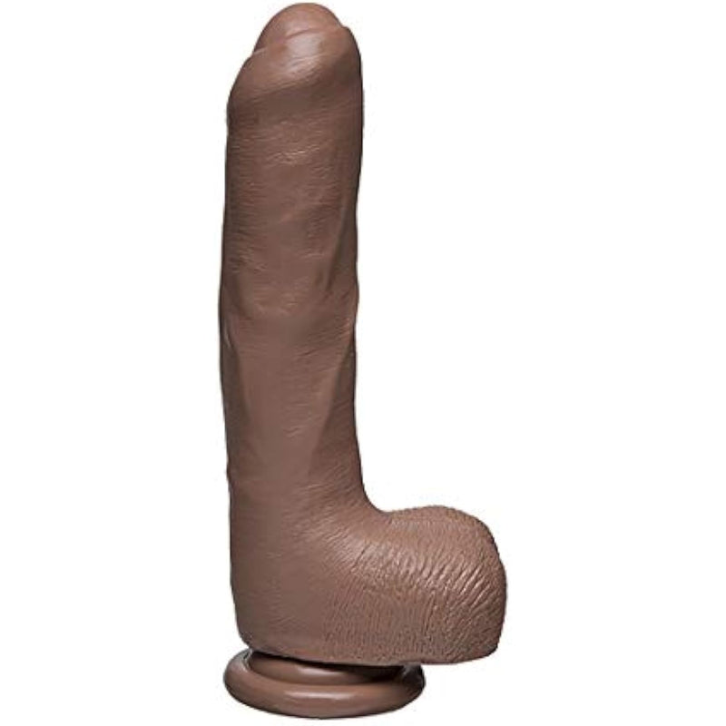 Doc Johnson The D - Uncut D - 9 Inch with Balls - FIRMSKYN - 8.75" Long and 1.75" Wide - Suction Cup Base - O-Ring Harness Compatible Dildo - for Adults Only, Caramel