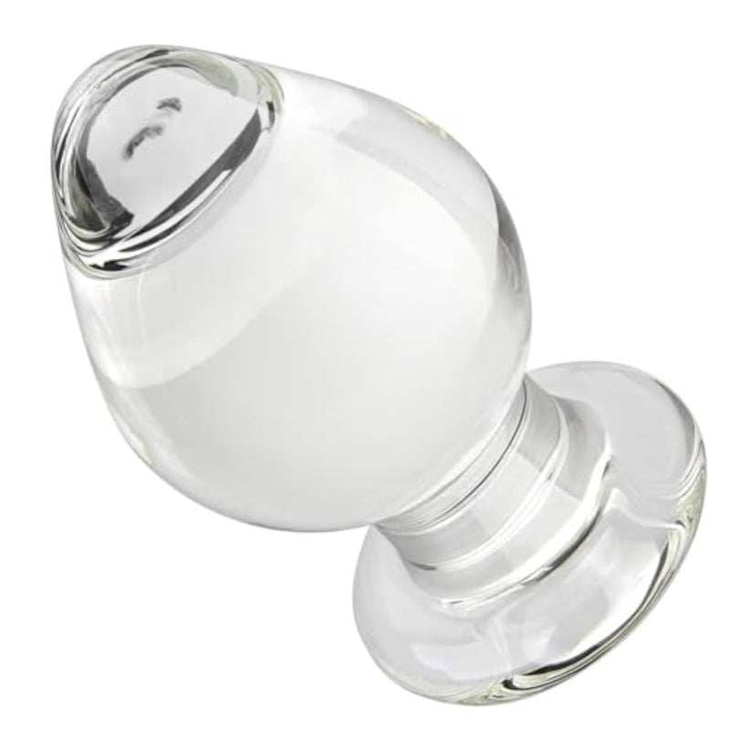 Crystal Glass Mushroom Shape Butt Plug for Men and Women - Large Anal Plug for Masturbation and Sex Toys
