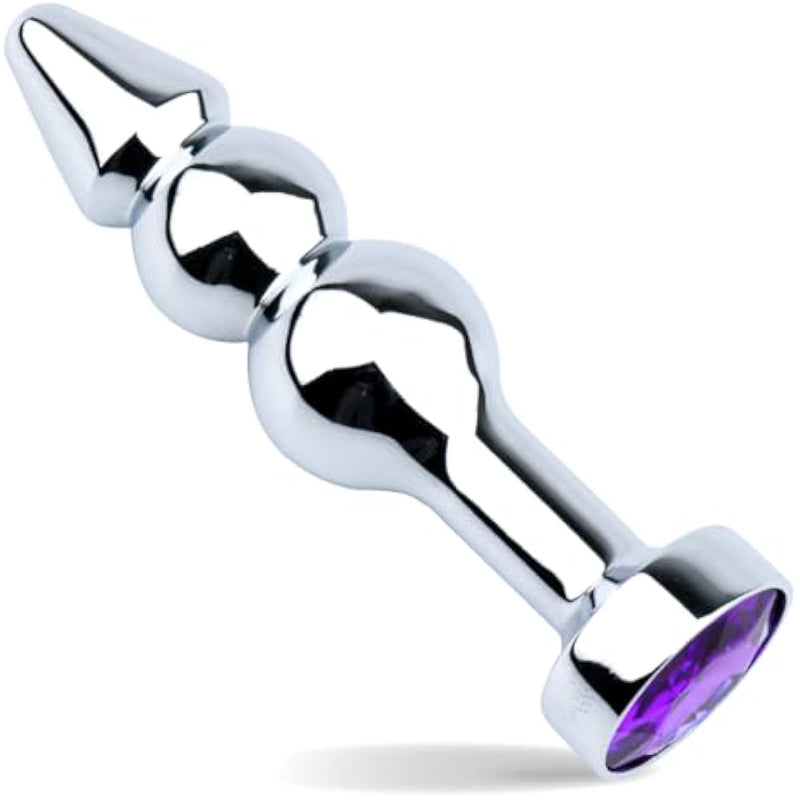 Anal Bead Butt Plug Adult 3 Beaded Training Beginners Sex Toys (Round)