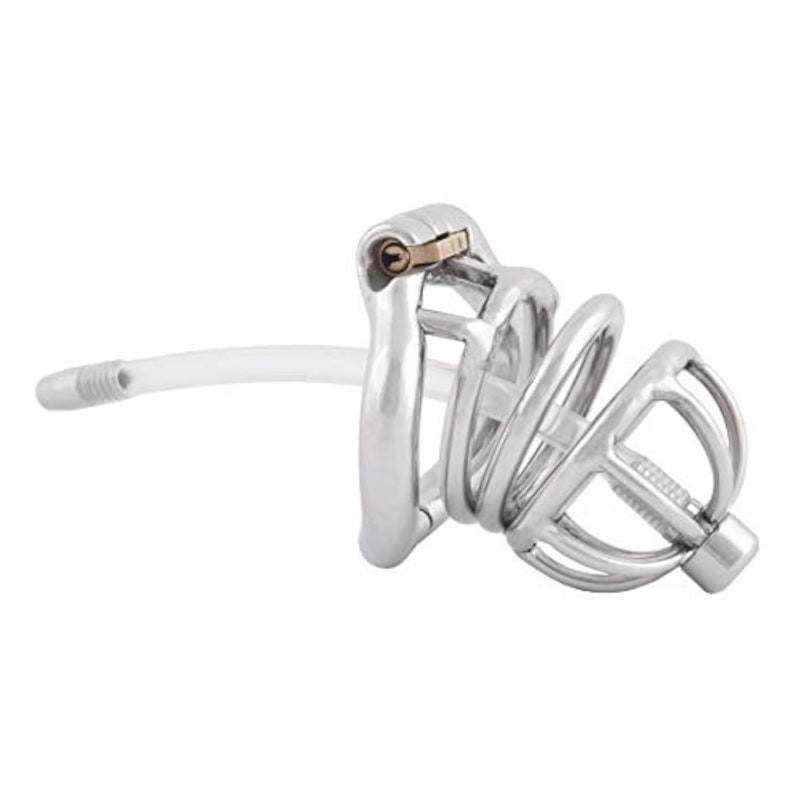 Male Chastity Virginity Lock Ergonomic Design Cock Cage With Tube K1045 (45Mm M Size)