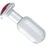 Glass Crystal Anal Plug With Jewelry Base Round Head Anal Plug Adult Sex Toy