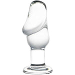 Glass Dildo Pleasure Wand Penis Crystal Anal Butt Plug For Men Women Transparent