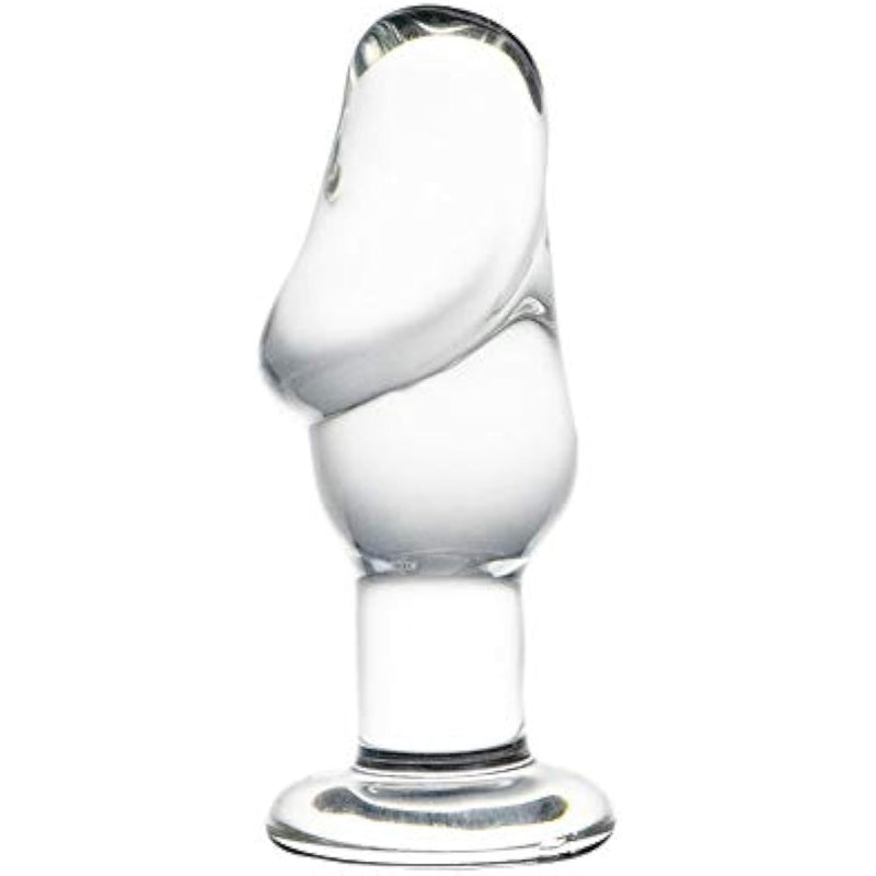 Glass Dildo Pleasure Wand Penis Crystal Anal Butt Plug For Men Women Transparent