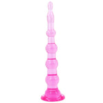 Anal Beads Super Long Anal Plug Large Butt Plug Dildos With Suction Cup Anal Sex Toy,6 Bead Flexible Anal Plug Anus Dilator Vaginal Prostate Massage Stimulation For Men Women(Pink)