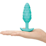 Bump Texture Small Vibrating Rechargeable Silicone Anal Plug - Mint