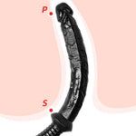 Realistic Long Dildo with Handle - 13 Inch Lifelike Double Ended Dildo for Deep Stimulation - Soft Flexible Long Anal Plug Prostate Massage Sex Toy for Men Women