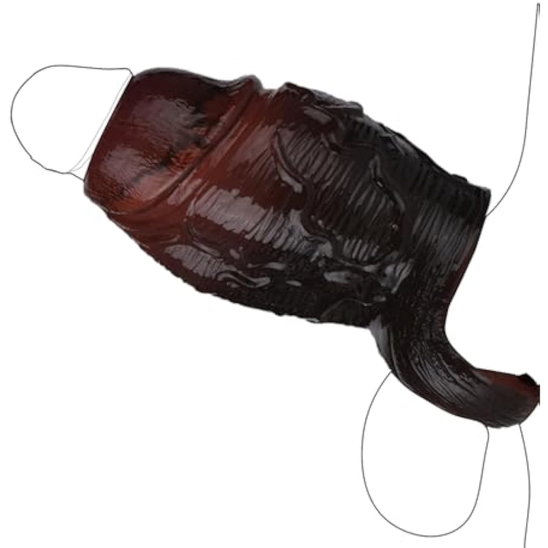 Thicker Wide Hollow Penis Sleeve Cuff,Silicone Soft Men Penis Extender With Cock Ring,Black Elastic Penis Enlarge Prolong Pump, Adult Men Strap On Sex Toy For Couples Fun (S Size)
