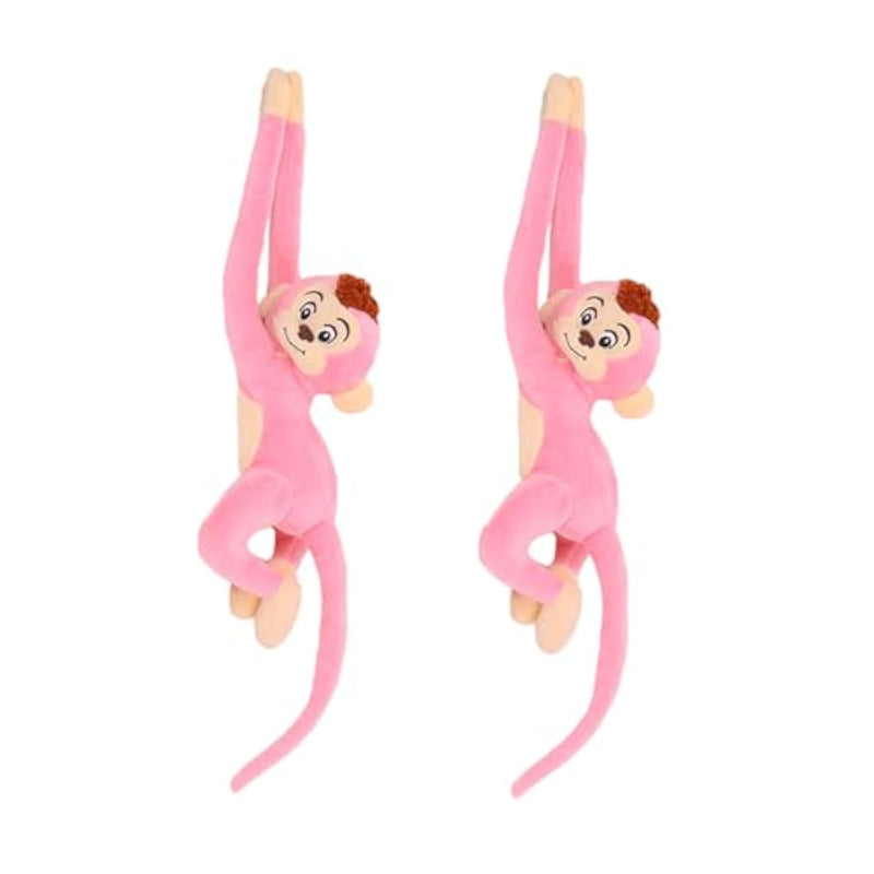 2Pcs Hanging Monkey Stuffed Animals Plush Cute Pink Monkey Toy For Kids, 27.6"