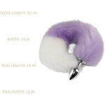 Anal Toys Butt Plug Anal Sex Toys - Anal Plug Fox Tail Adult Toys, Stainless Steel But Plug Butt Toys Sex Toys For Women Cosplay Adult Couples(Purple + White)