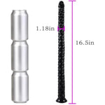 16.5 Inch Long Anal Butt Plug Sex Toy - Dragon Scale Dildo Butt Plug Anus Dilator Prostate Massage Long Anal Sex Toy With Strong Suction Cup For Men Women Lover (Black)