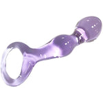 Glass Dildo Anal Beads, Crystal Anal Beads Pleasure Wand Butt Plug G-Spot P-Spot Massager Pleasure Wand Penis Anal Sex Toys For Men Women, Light Purple