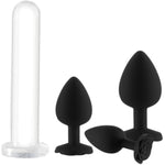Clear Anal Dildo+3Pcs Anal Plug