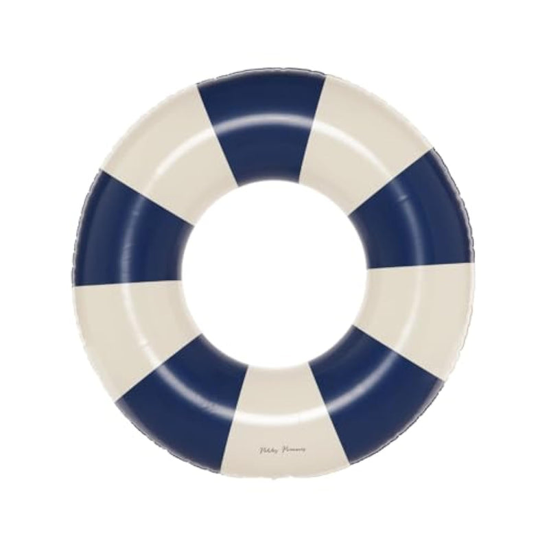 Pool Floats For Kids & Toddlers - Durable Inner Tube, Handprinted Classic Striped Design Water Tubes, Soft Comfort Seaming, Packable Floats For Travel, Dark Blue, 24 Inch