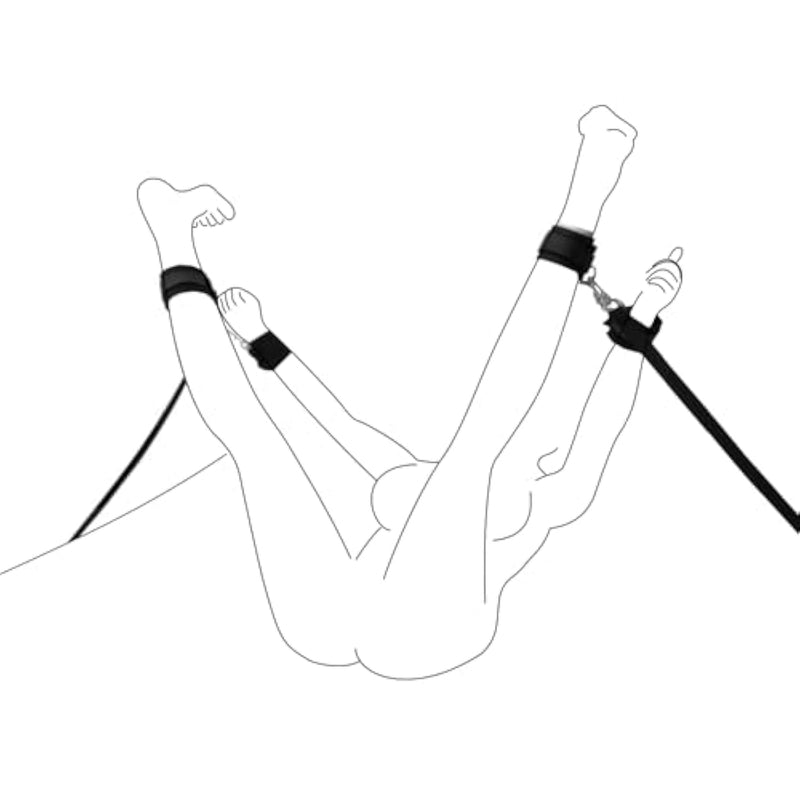 Sex Bondage Wrist & Thigh Cuffs Bdsm Restraints Set, Sex Toys With Adjustable Leg Straps Handcuffs For Couple Beginner Sm Game Play Bondage Gear & Accessories
