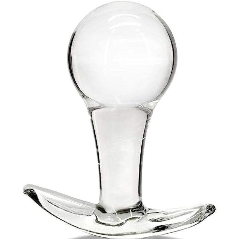 Glass Anal Plug Butt Plug With Curved Based For Comfortable Long Term Wear Prostate Massager Transparent Sex Toy With Long Stem For Women Men Masturbation