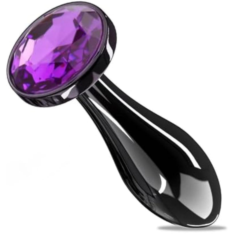 Anal Plugs Small Butt Plug, Anal Bead Adult Sex Toy Games,Personal Sex Toy For Adult Women,Men And Couples,Jeweled G Spot Anal Beads Toy(Purple)