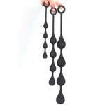 Adults 4 Pulling Beads Waterdrop Silicone Anal Plugs, Personal Portable G-Spot Massager Para Penis Suction Prostate Pussy Sexual Stimulation Training Sex Toy For Women Female Men Male Unisex (M)