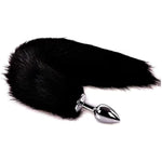 Anal Plug With Sexy Tail For Cosplay, Adult Sex Toys Of Stainless Steel Anal Plug (Black, Small)
