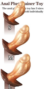 Anal Plug Trainer Toy Wearable Realistic Dildo 4.53 x 1.69 Inch (S)