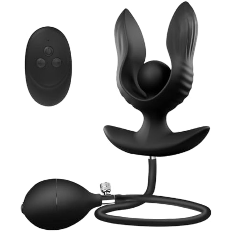 Inflatable Anal Plug Expandable 10 Vibration Modes G Spot Stimulator Prostate Massager Adjustable Anal Toy Silicone