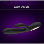 4 Colors Of Liquid Silicone Rabbit Vibrator Plug With 7 Modes Recharge G Spot Vibrator Mute Sex Toy For Man Women-Black