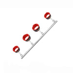 Bdsm Spreader Bar Bondage Restraints Steel Tube Adjustable Handcuffs Ankle Cuffs Leather Sex Play Couples Toys (Red)