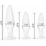 3 Pieces Glass Butt Plug Set Crystal Butt Plug Training Kit With Smooth Flat Base For Beginners And Advanced Men And Women