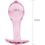 Pink Glass Crystal Anal Butt Plug Crystal Anal Trainer Toys Anal Expander Training Anal Plug Sex Toys For Women Men Couples Beginners Glass Butt Plug Anal Sex Toy (S)