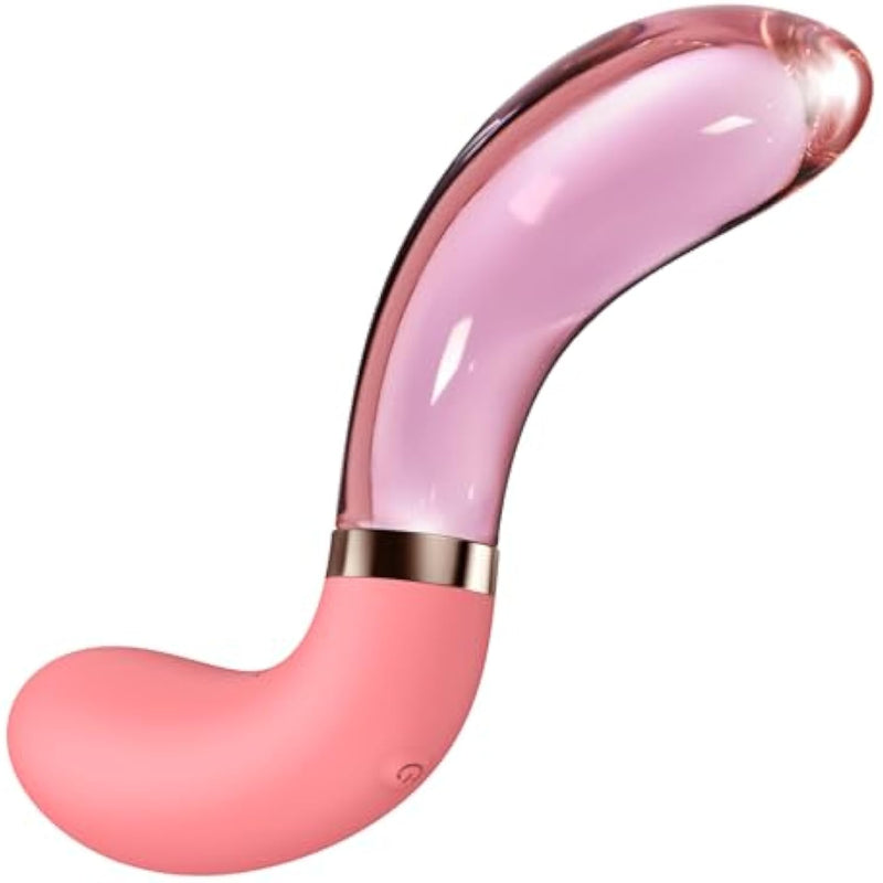Vibrator Wand Sex Toy - Double Sided Dildo With Lighting Glass & Silicone Dildo 2 In 1 Adult Sex Toys, G Spot Vibrator & Clitoral Stimulator With 10 Vibration Modes Sex Toys For Women