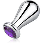 Big Anal Butt Plug,Bulb-Shaped Metal Anal Plug With Purple Gemstones, Anal Toys For Prostate Massage And Sphincter Stretching, Anal Sex Toys For Men Women Couples (M)
