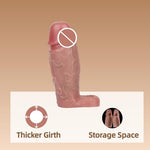 Penis Sleeve Cock Sleeve, 6.2 Inch Realistic Silicone Penis Extender, Soft and Reusable Pennis Extender, Enlarger and Prolong Male Girth Cock Sleeves, Adult Sex Toys for Men Couple, GF8113