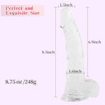 8.3 Inch Soft Clear Dildo, Realistic Dildo Body-Safe Material Lifelike Men Penis With Strong Suction Cup Anal Vagina Massager, G Spot Stimulator Adult Sex Toys For Women Beginner