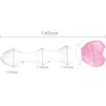 Glass Anal Plug, Crystal Butt Plug Pleasure Wand Anal Beads Dildo Penis Masturbation With Pink Heart