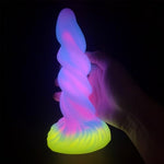 8.26 Inch Silicone Suction Cup Dildo For Women, Ribbed Dildo, Flexible Soft Thick Beginner Adults Anal Dildo, Anal Sex Toy Monster Fantasy Dildo Glow In The Dark
