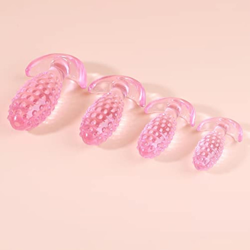 4Pcs Butt Plug Set With Silicone Anal Sex Toys Flexible Soft Liquid Waterproof Trainer Anal Sex Toy Stimulator Couples Prostate Massager Expander G-Spot Dildo Thrusting Toys