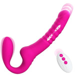 Vibrator Thrusting Dildo Sex Toys, Remote Control Strapless Strap-On Dildo For G-Spot, Anal Toys With 7 Vibration & 7 Thrusting Modes, Double-Ended Dildo For Women Lesbians (Cushify X)