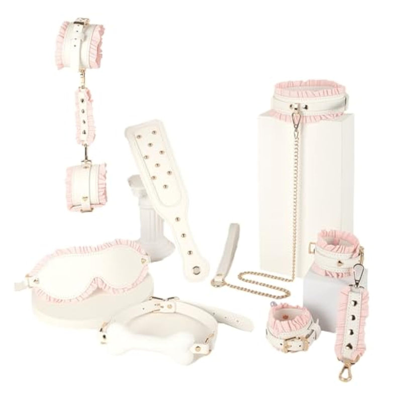 Bdsm 6-Piece Bondage Set Leather Erotic Restraints Gag Mask Paddle Ball Gag Extreme Cosplay Sex Toys For Couples