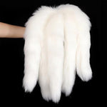 Anal Beads With 5 Removable Foxtails Liquid Silicone Butt Plug Sex Toy Anal Stimulator For Men Women Couples Cosplay Erotic Sm Sex Games (S)