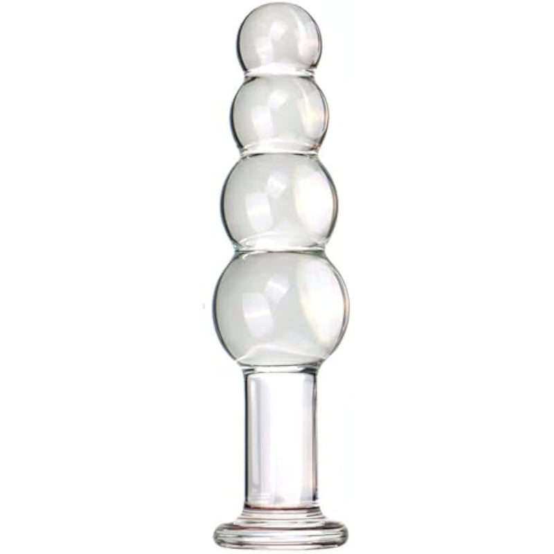 Glass Anal Beads,Crystal Dildo Butt Plugs Anal Beads Glass Pleasure Wand Anal Trainer Sex Toys Glass Big Size Butt Plug With Graduated Beads Crystal G-Spot P-Spot Massager For Men Women