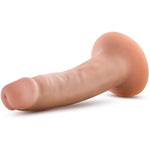 Adult Sex Toy - Realistic Beginner Dildo 5 Inch Triple Density Ultra-Soft Posable Shaft, Hands-Free Suction Cup & Strap-On Compatible - G Spot & Anal Play - Women, Men - Beige