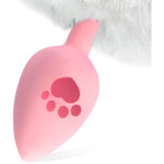 Rabbit Tail Anal Plug Sex Toys With 2 Replaceable Anal Plugs Silicone/Metal Tail Anal Plug Butt Plug Cute Sexy Cosplay Anal Tail Anal Sex Toys For Women Men Couple Furry Butt Plug (White)